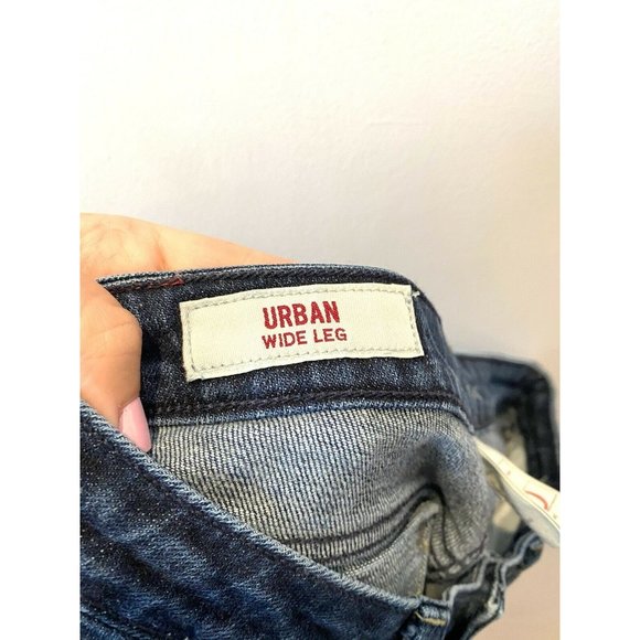 Banana Republic Women's Jeans Urban Wide Leg Size 0 Flap Pockets Denim Pants - Picture 6 of 7